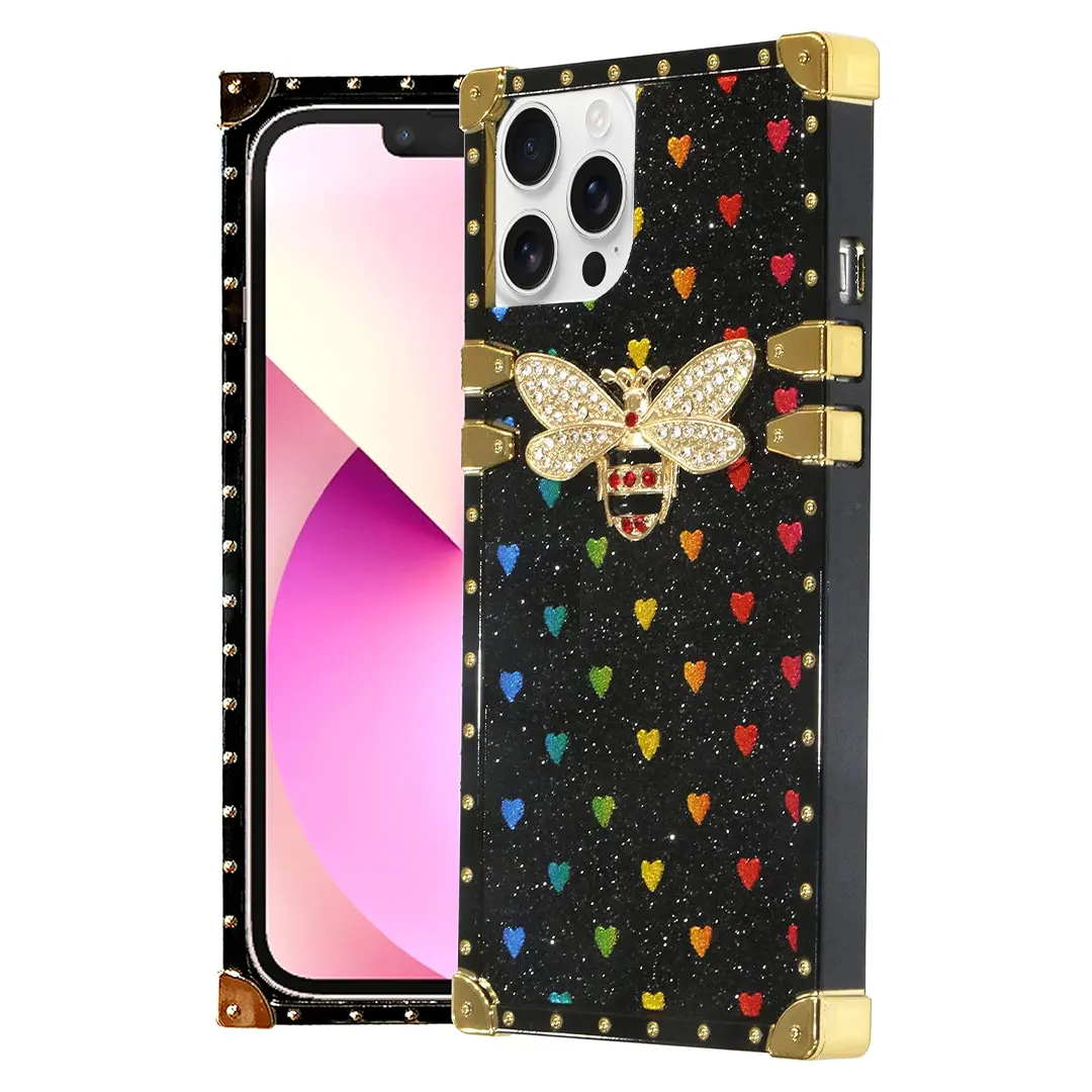 iPhone 15 Pro Heart Butterfly Case Black